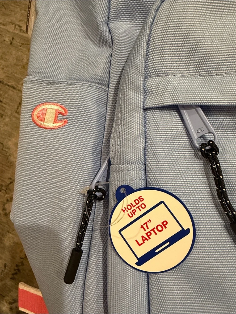 Champion Light Blue Estate Backpack With Water Bottle Pocket/NWT